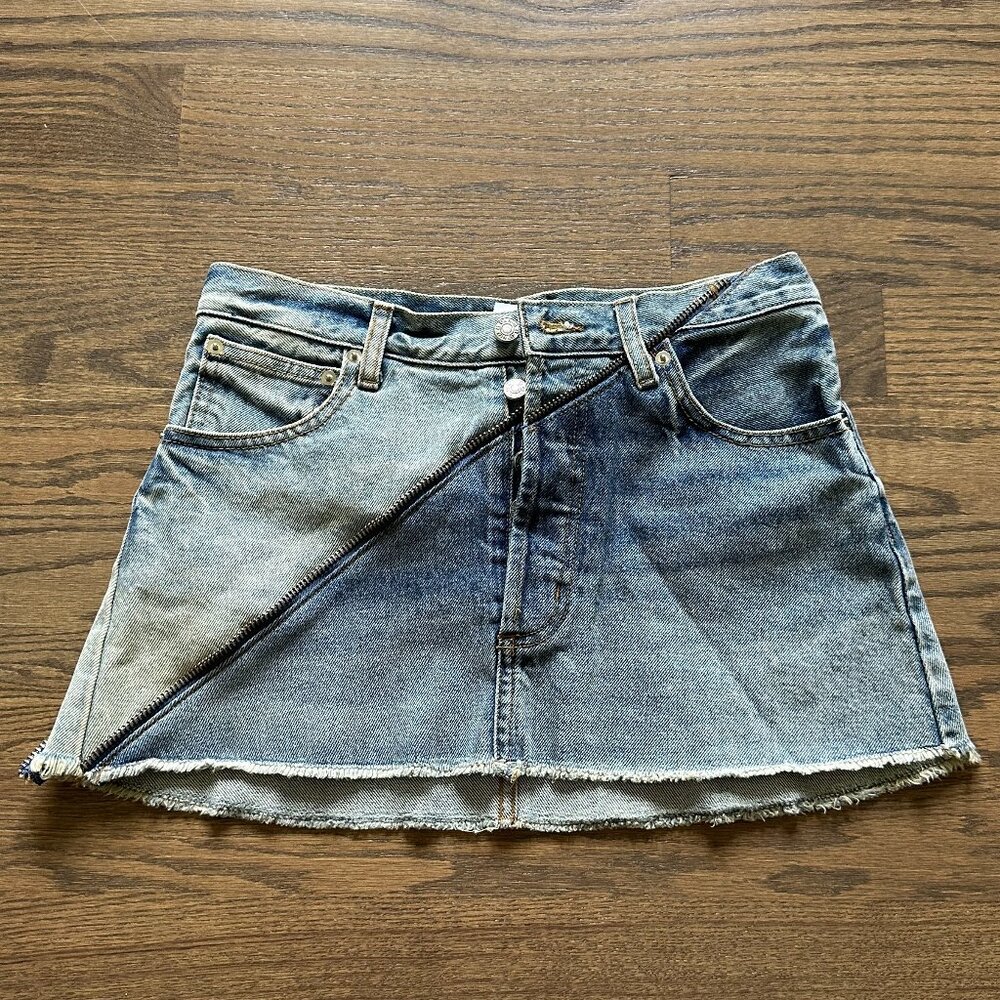 NWT EB Denim Gemini Colorblock Miniskirt